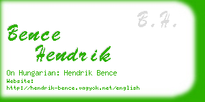 bence hendrik business card